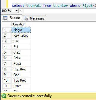 SQL-Where-Filtreleme