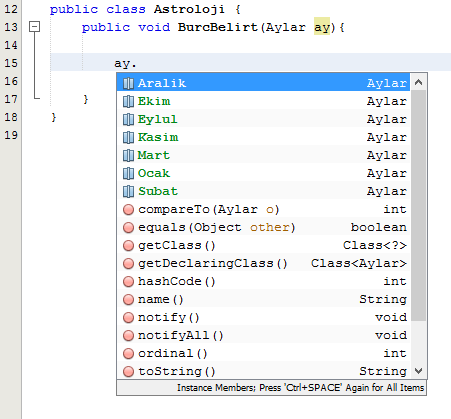 java enumerations