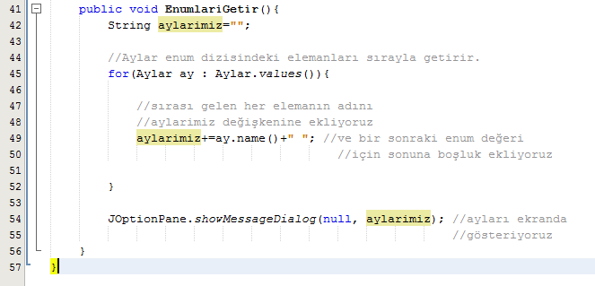 java enum message