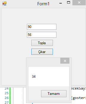 C# Çıkarma İşlemi