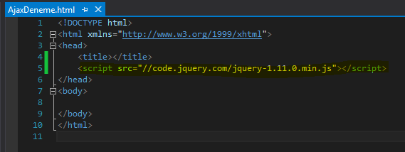 html-jquery-ekleme