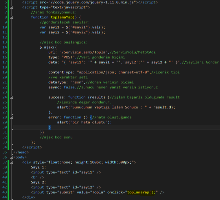 ajax-jquery-kodlari