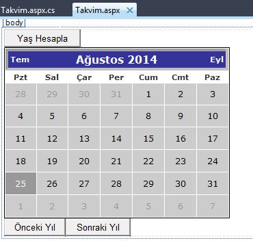 aspnet-calendar-yil-ekle