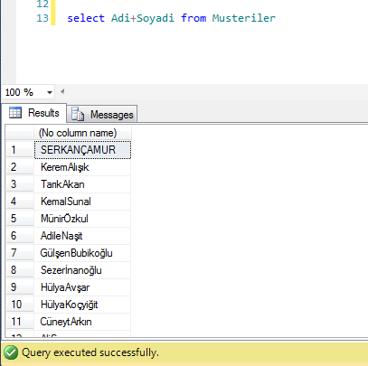 SQL-Kolon-Birleştirme